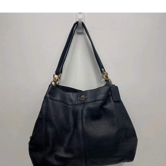 Black Leather Tote Bag - Picture 1 of 8